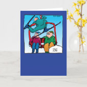 Mooie springen! Skiers Birthday Card Kaart (Yellow Flower)
