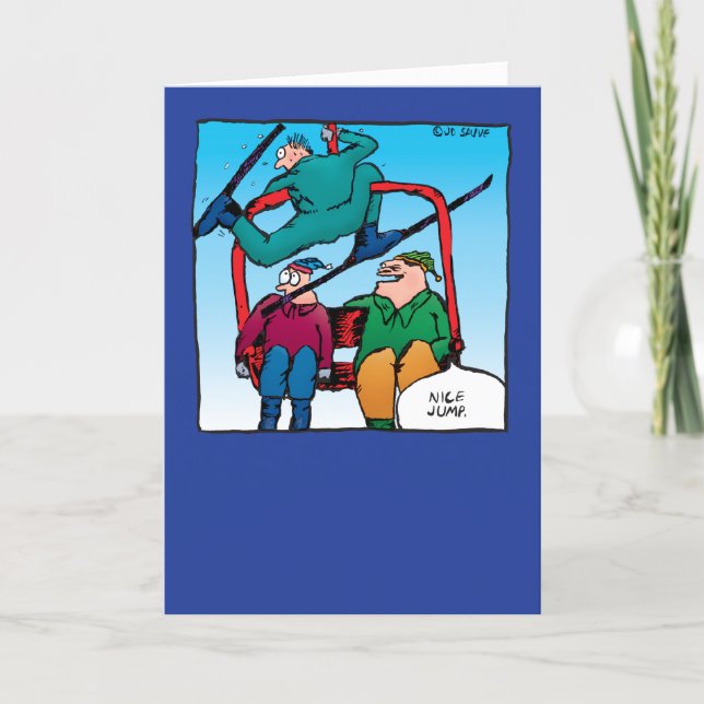 Mooie springen! Skiers Birthday Card Kaart (Voorkant)