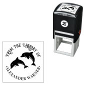 Mooie springende dolfijnen Silhouet Bibliotheek Bo Zelfinktende Stempel (In situ)