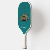Mooie Springspin Custom Naam Teal Persoonlijk Pickleball Paddle (Links)