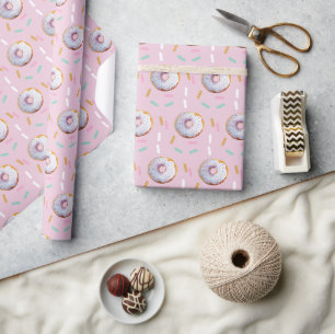Mooie Sprinkle Donut Waterverf Patroon Cadeaupapier