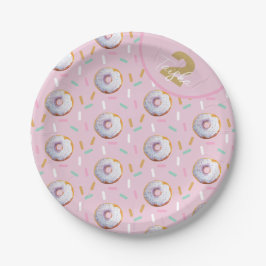 Mooie Sprinkle Donut Waterverf Patroon Papieren Bordje
