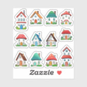 Mooie sprookjeshuizen scrapbooking cartoon huizen sticker (Vel)