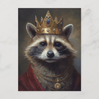Mooie sprookjeswasbeer in een kroon briefkaart
