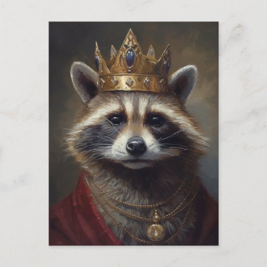 Mooie sprookjeswasbeer in een kroon briefkaart (Voorkant)