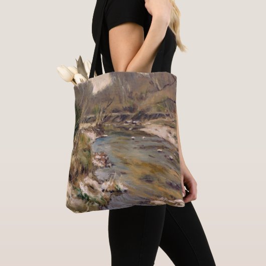 Mooie St Louis County Kiefer Creek in Winter Tote Bag (Dichtbij)