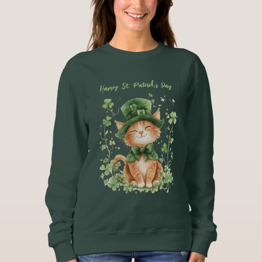 Mooie St. Patrick's Day kat sweatshirt  (Voorkant)