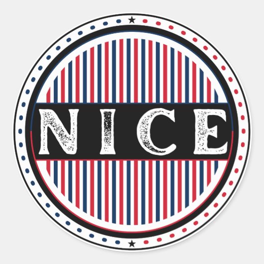 Mooie stad Nice trots embleem – Franse identiteit Ronde Sticker (Voorkant)