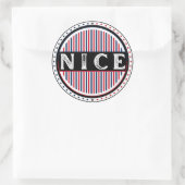 Mooie stad Nice trots embleem – Franse identiteit Ronde Sticker (Tas)