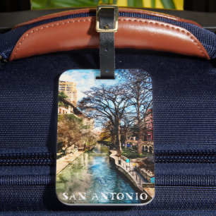 Mooie stad van San Antonio Bagagelabel