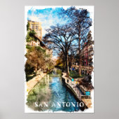 Mooie  stad van San Antonio Poster (Voorkant)
