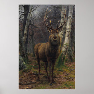 Mooie Stag Deer - koning van het bos Poster