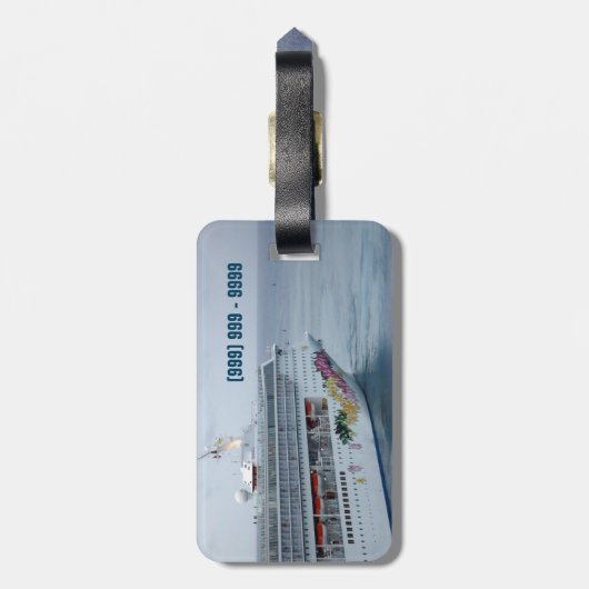 Mooie standaard bagagelabel (Achterkant verticaal)