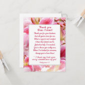 Mooie Stargazer-lelies Dank je wel Christelijke vr Kaart (Voorkant / Achterkant in situ)