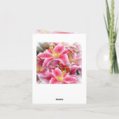 Mooie Stargazer-lelies Dank je wel Christelijke Vr Kaart (Achterkant)