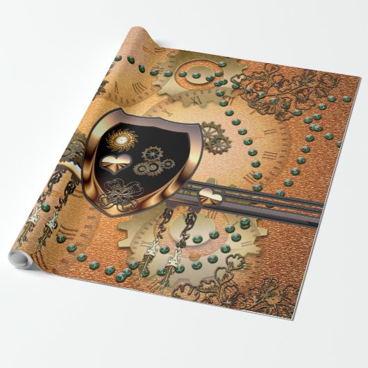Mooie steampunk cadeaupapier (Uitgerold)
