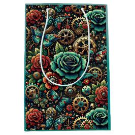 Mooie Steampunk Themagraders en Rozen  Medium Cadeauzakje