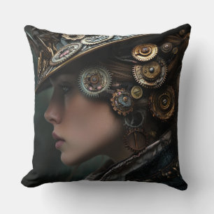 Mooie Steampunk vrouw Kussen