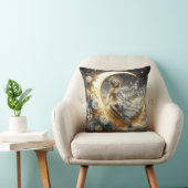 Mooie Steampunk Vrouw op de Maan Kussen (Stoel)