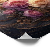 Mooie Steampunk Vrouw op de Maan Poster (Hoek)