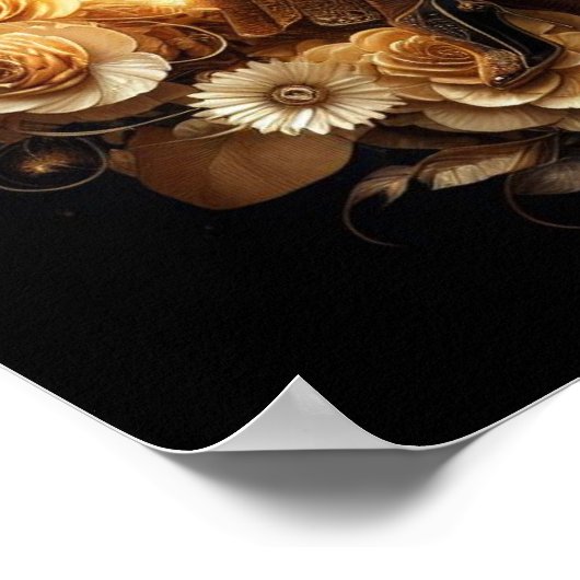 Mooie Steampunk Vrouw op de Maan Poster (Hoek)