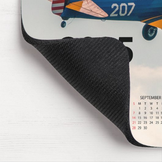 Mooie Stearman Vliegtuig 2025 Kalender Muismat (Hoek)
