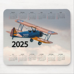 Mooie Stearman Vliegtuig 2025 Kalender Muismat