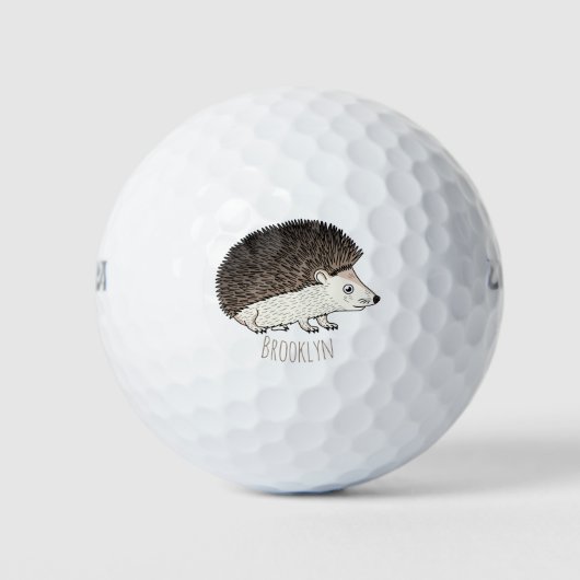 Mooie stekelige egel cartoonillustratie golfballen (Voorkant)
