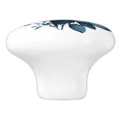 Mooie stengels van Blauwgroen Rozen Keramische Knop (Zijkant)