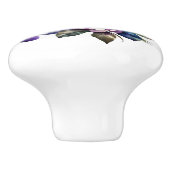 Mooie stengels van Paarse Rozen Keramische Knop (Zijkant)