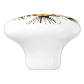 Mooie stengels van perzik en roze rozen keramische knop (Zijkant)