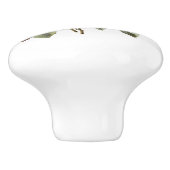 Mooie stengels van rode rozen keramische knop (Zijkant)