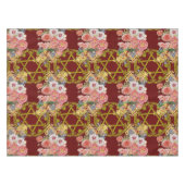 Mooie ster van David met bloemen op maroon Tafelkleed (Voorkant (Horizontaal))