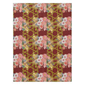 Mooie ster van David met bloemen op maroon Tafelkleed (Voorkant)