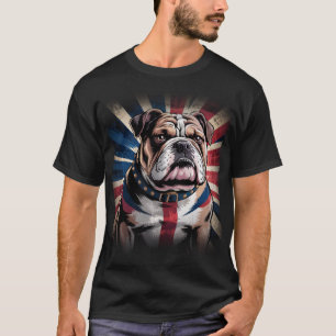 Mooie sterke en krachtige Bulldog Britse vlag T-shirt
