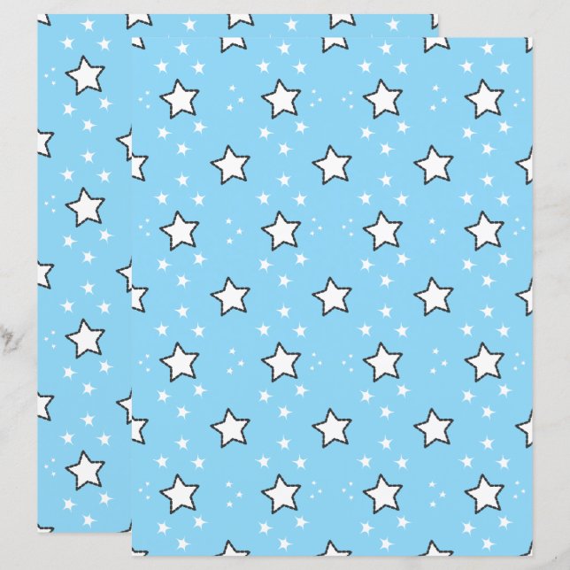 Mooie Sterpatroon Scrapbook Papier (Voorkant / Achterkant)