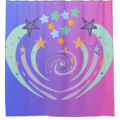 Mooie sterren en hart douchegordijn (Voorkant)