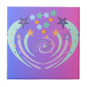 Mooie sterren en hart tegeltje (Voorkant)