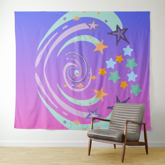 Mooie sterren en hart wandkleed (In Situ (horizontaal))