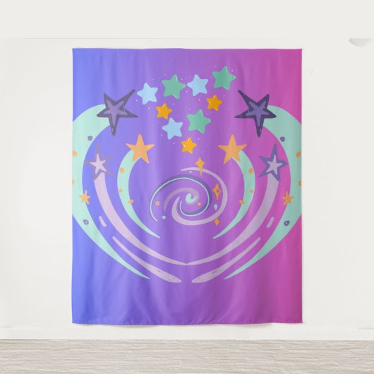 Mooie sterren en hart wandkleed (Voorkant)