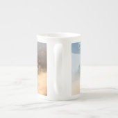 Mooie sterren Foggy Night Wolfs Howl Porselein Kop (Achterkant)