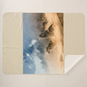 Mooie sterren Foggy Night Wolfs Howl Sherpa Deken (Voorkant (horizontaal))