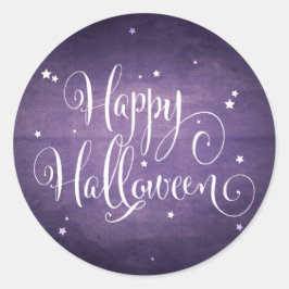 Mooie  sterren Paarse Halloween Ronde Sticker