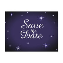 Mooie sterrenhemel Save the Date witte sterren op 