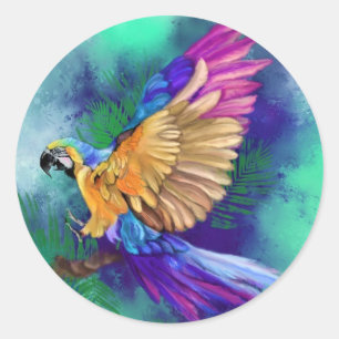 Mooie Sticker Colorful Parrot