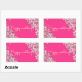 Mooie sticker, groet, vakantie, cadeau, roze rechthoekige sticker (Vel)