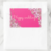 Mooie sticker, groet, vakantie, cadeau, roze rechthoekige sticker (Tas)