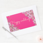Mooie sticker, groet, vakantie, cadeau, roze rechthoekige sticker (Envelop)