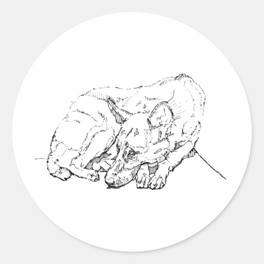 Mooie sticker label, Duitse herder kunst (Voorkant)