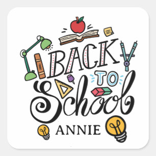 Mooie sticker voor terug naar school op maat